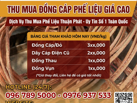 Thu Mua Đồng Cáp Phế Liệu Giá Cao Toàn Quốc - Thu Mua Tận Nơi